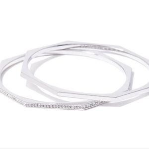 Via Saviene Aris Pave Cut Out Bangle Set